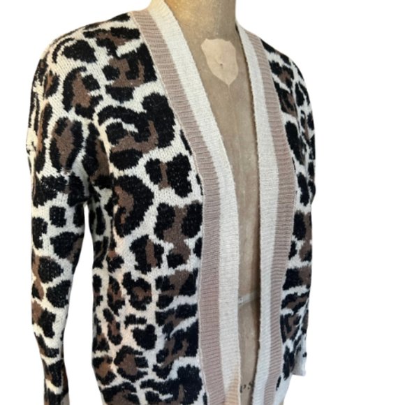Anthropologie Open Knit Leopard Cardigan - Picture 4 of 7